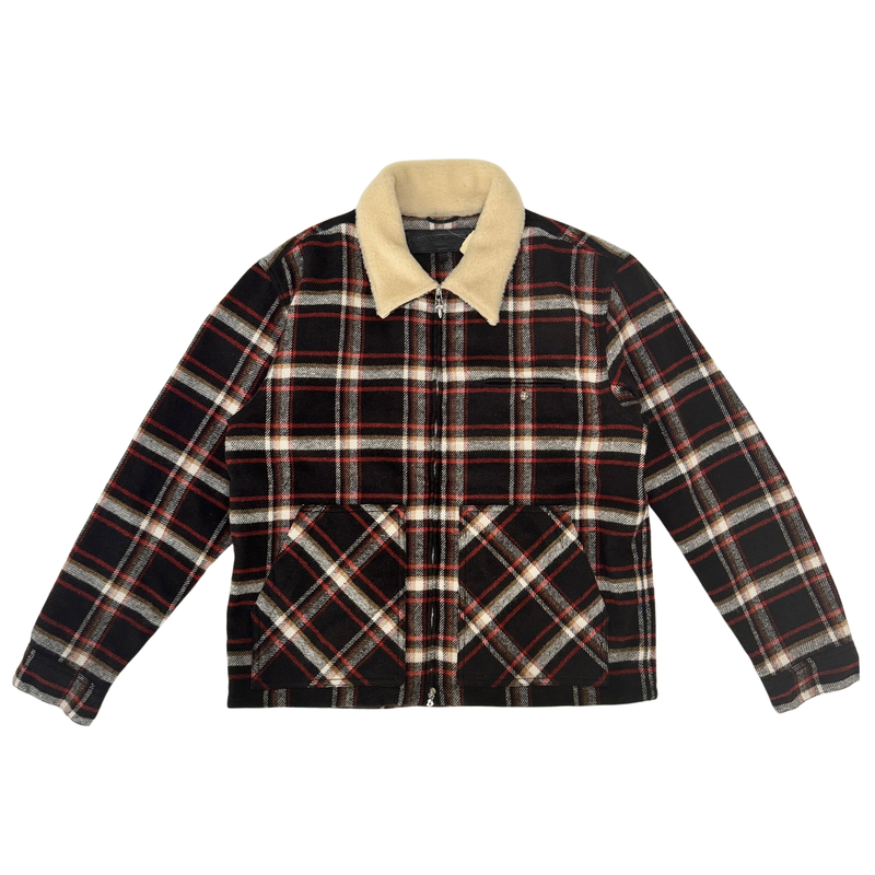 Chrome Hearts Black Sheep Plaid Zip Jacket Crown Forever