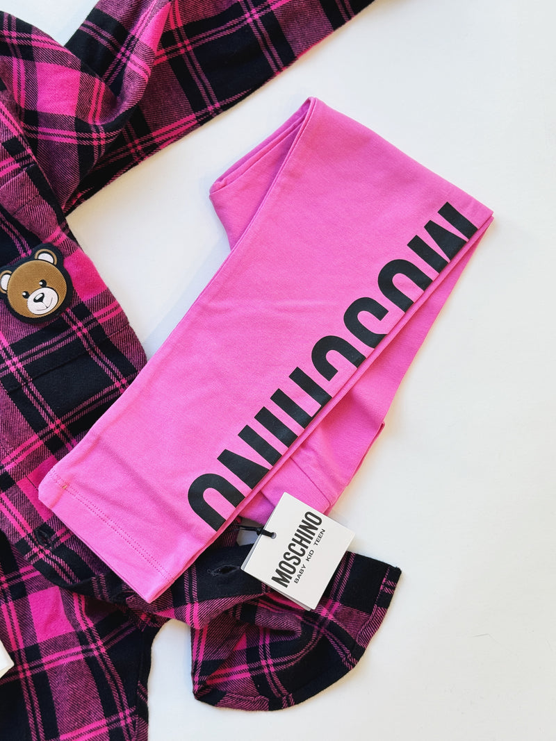 Moschino Kids Girls Logo Leggings in Pink – Crown Forever