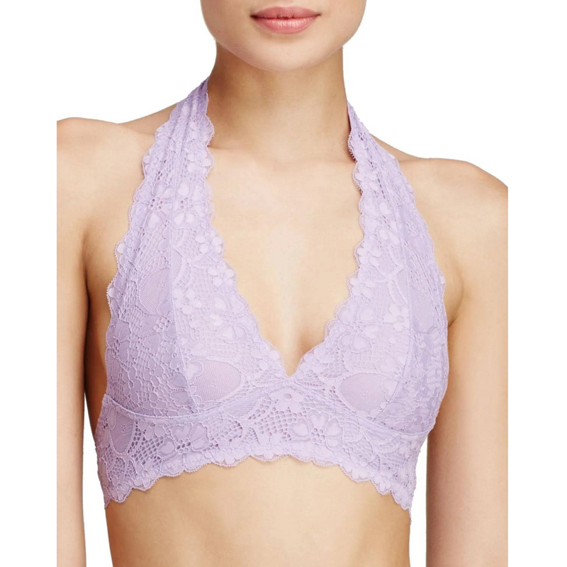 Free People Galloon Lace Halter Bralette Paradise Purple – Crown Forever
