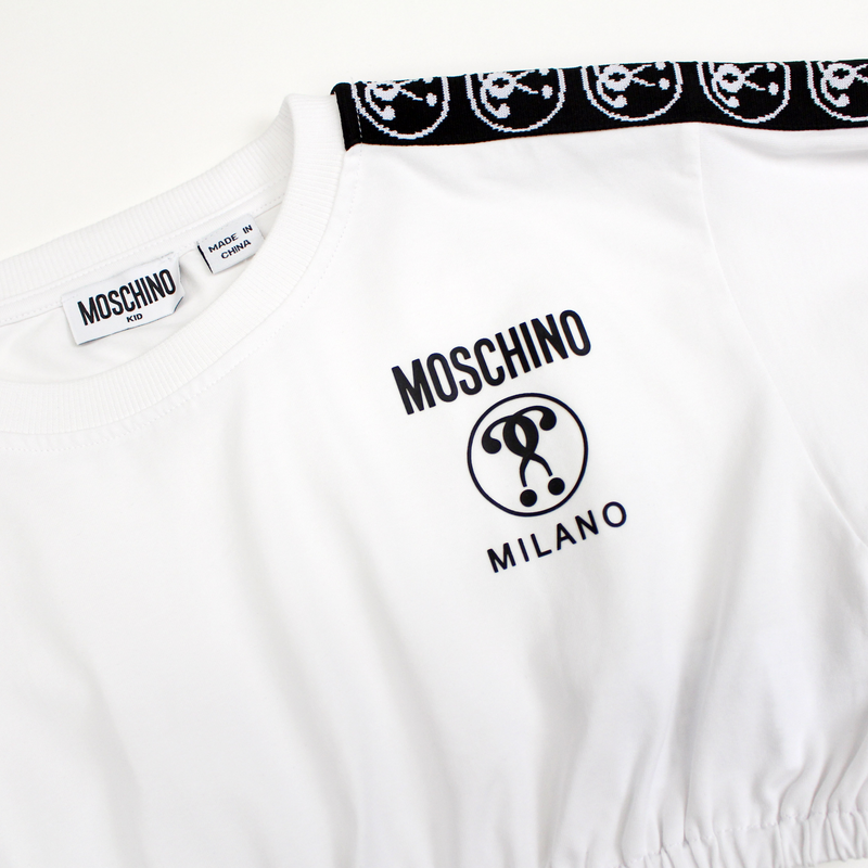 Moschino Kids Girl s 2 Piece Milano Monogram Tape T Shirt Short Set Crown Forever