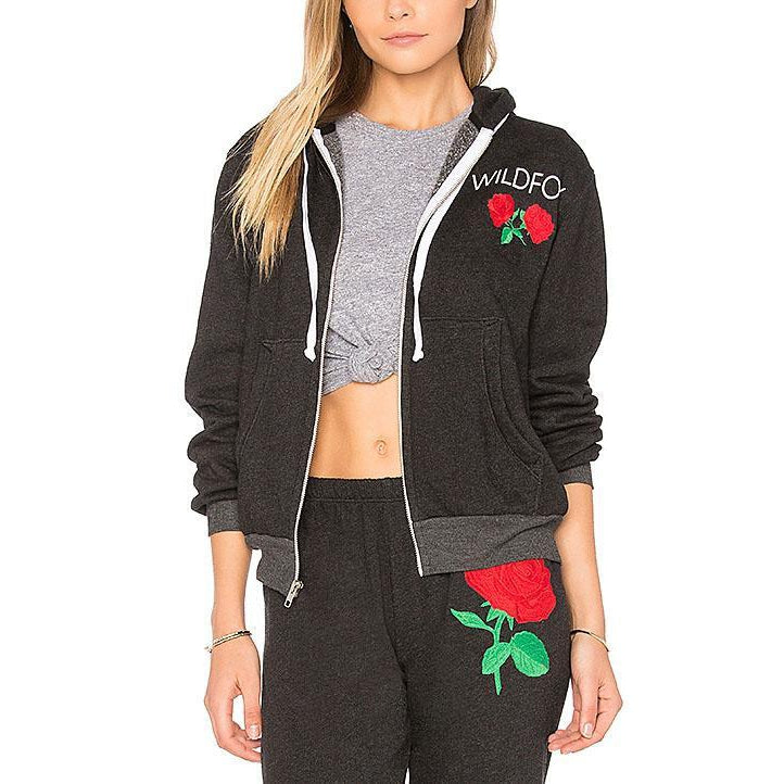 Wildfox Couture Wild Rose Regan Zip Hoodie – Crown Forever