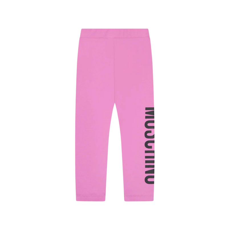 Moschino Kids Girls Logo Leggings in Pink kids leggings Moschino   