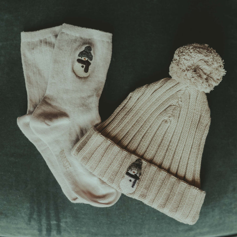 Donsje Lala Socks |Snowman | Soft grey kids socks and tights Donsje   