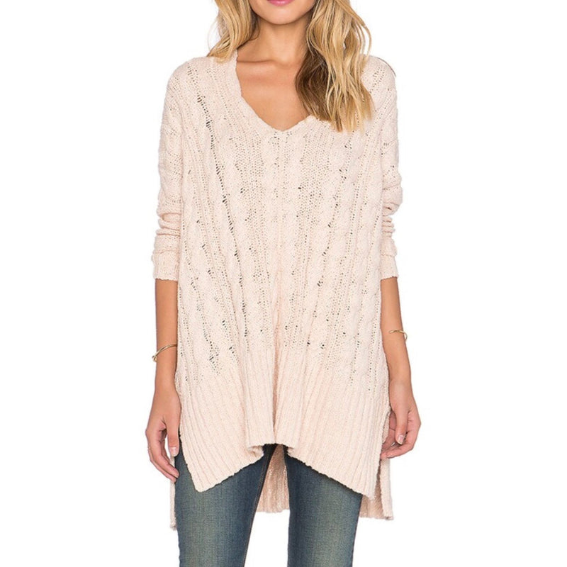 Free People Easy Cable V Neck Sweater Sweater Free People   