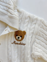 Moschino Kids Baby logo-embroidered hooded cardigan