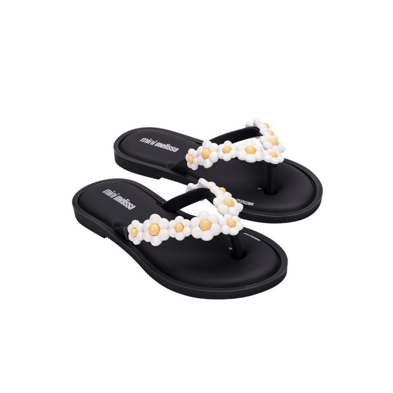 Mini Melissa Mini Flip Flop Spring Black/White kids shoes Mini Melissa   
