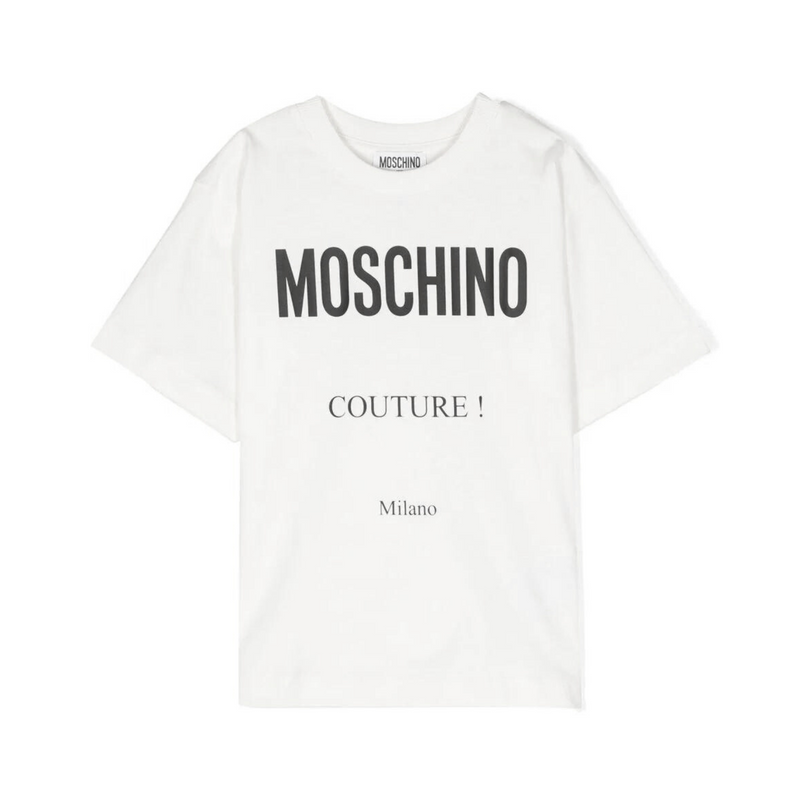 Moschino Kids Logo Print Crew-Neck T-shirt Kids T shirts Moschino   
