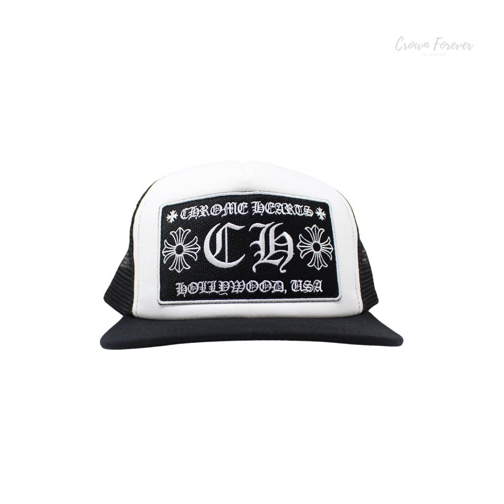 CH Hollywood Patch Trucker Cap Black/White CH HAT CHROME HEARTS   