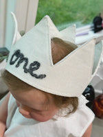 Oh Baby! Birthday Crown “One” Linen Hat kids hats Oh Baby!   