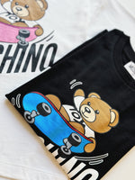 Moschino Kid-Teen Teen Black Cotton Skater Bear T-Shirt