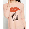 Wildfox Couture Women Kiss and Tell Long Sleeve Thermal Top Pink Lips WF Top Wildfox Couture   