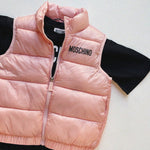 Moschino Kids Logo Puffer Vest In Pink kids vests Moschino   