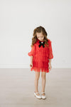 Petite Hailey Six Layered Dress Red