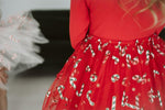 Petite Hailey Candy Cane Tutu Dress Red