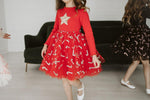 Petite Hailey Candy Cane Tutu Dress Red
