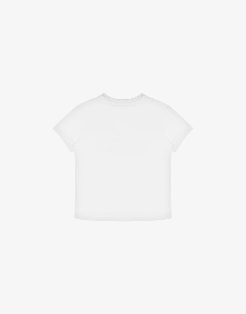 Moschino Kid-Teen Teen White Cotton Skater Bear T-Shirt