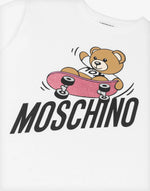 Moschino Kid-Teen Teen White Cotton Skater Bear T-Shirt