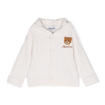 Moschino Kids Baby logo-embroidered hooded cardigan baby cardigans Moschino   