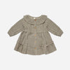 Quincy Mae Ruffle Collar Button Dress || Forest Micro Plaid kids dresses Quincy Mae   
