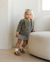 Quincy Mae Ruffle Collar Button Dress || Forest Micro Plaid kids dresses Quincy Mae   