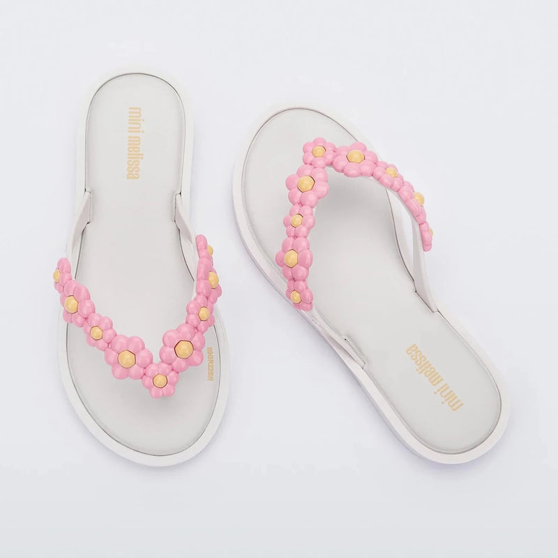 Mini Melissa Mini Flip Flop Spring White/Pink kids shoes Mini Melissa   