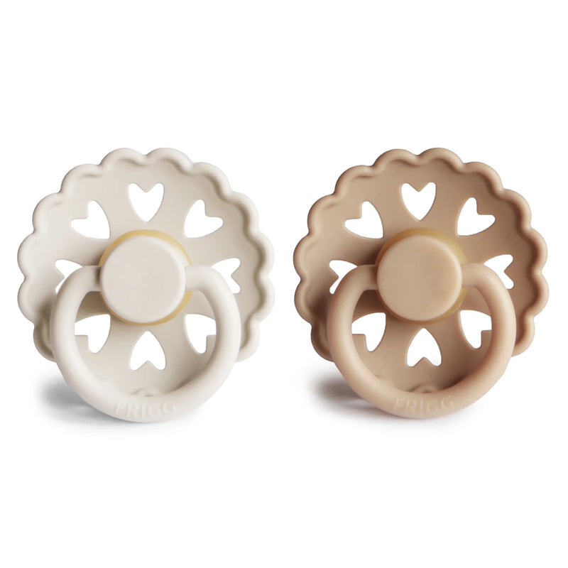 Mushie FRIGG Andersen Natural Rubber Baby Pacifier (Cream / Silky Satin) baby pacifier Mushie   