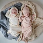 Mushie Organic Cotton Baby Hooded Towel (Blush) baby towels Mushie   