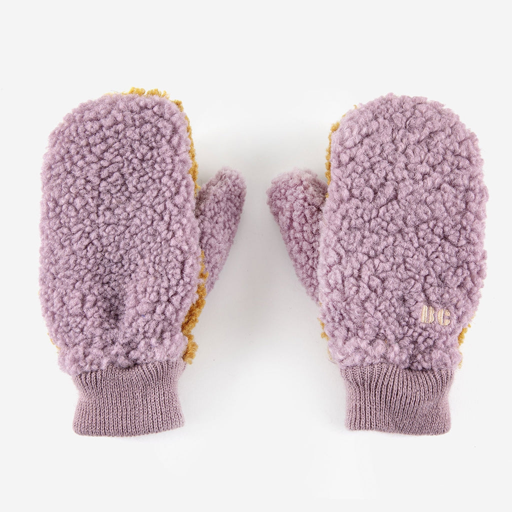 Bobo Choses color block sheepskin lavender gloves