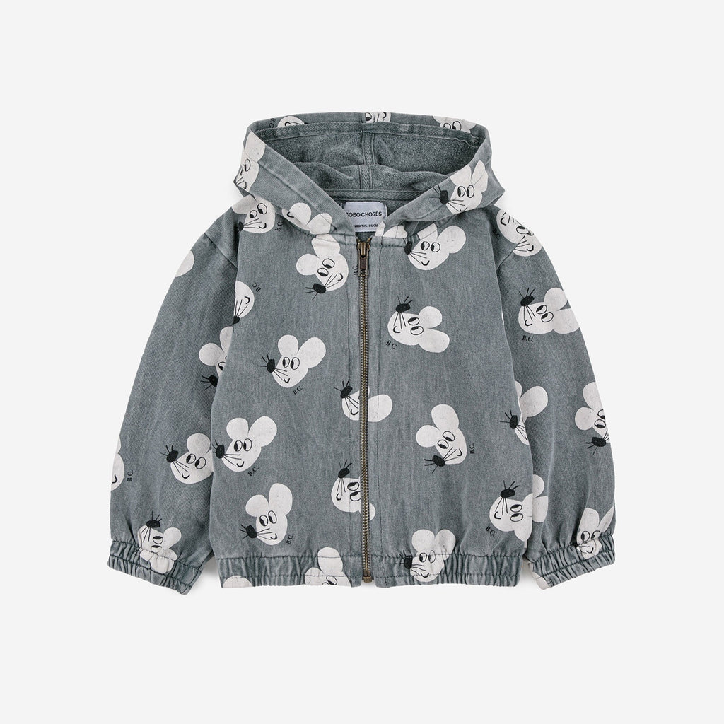 Bobo Choses Baby mouse all over zipped hoodie