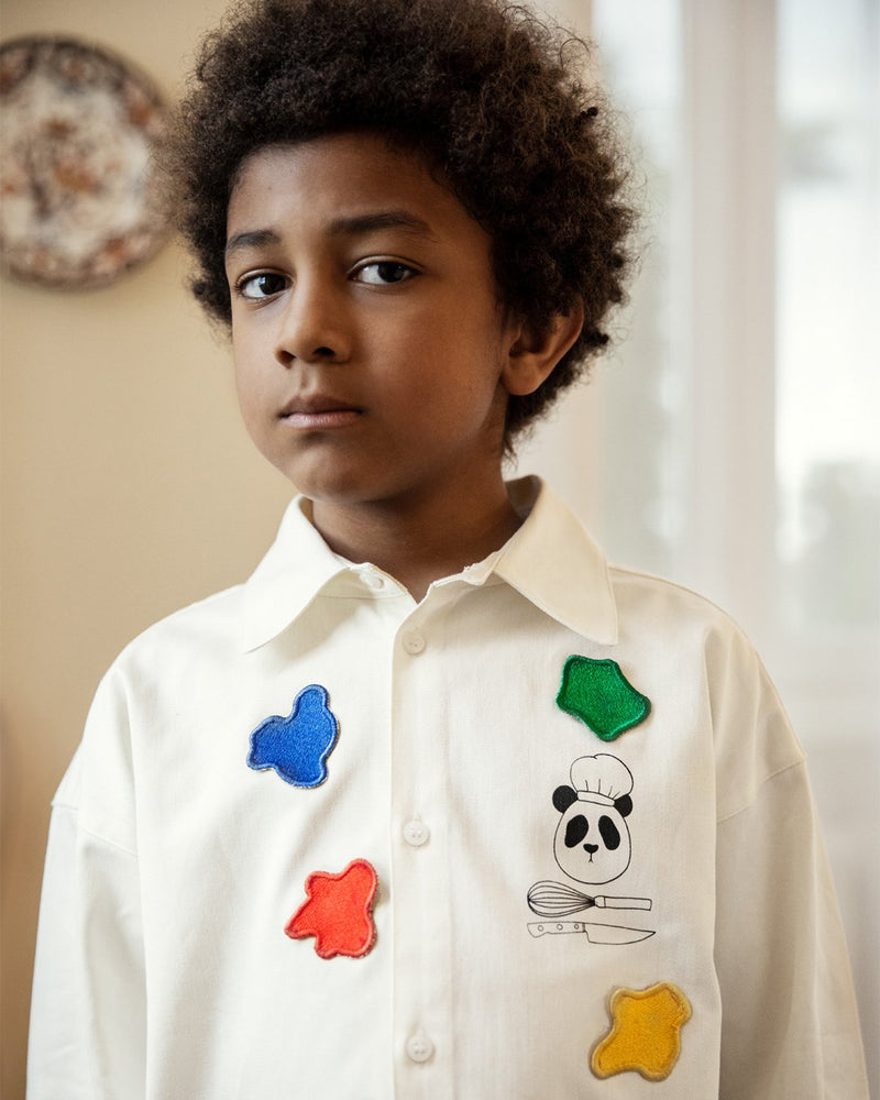 Mini Rodini Chef panda woven shirt kids shirts Mini Rodini   