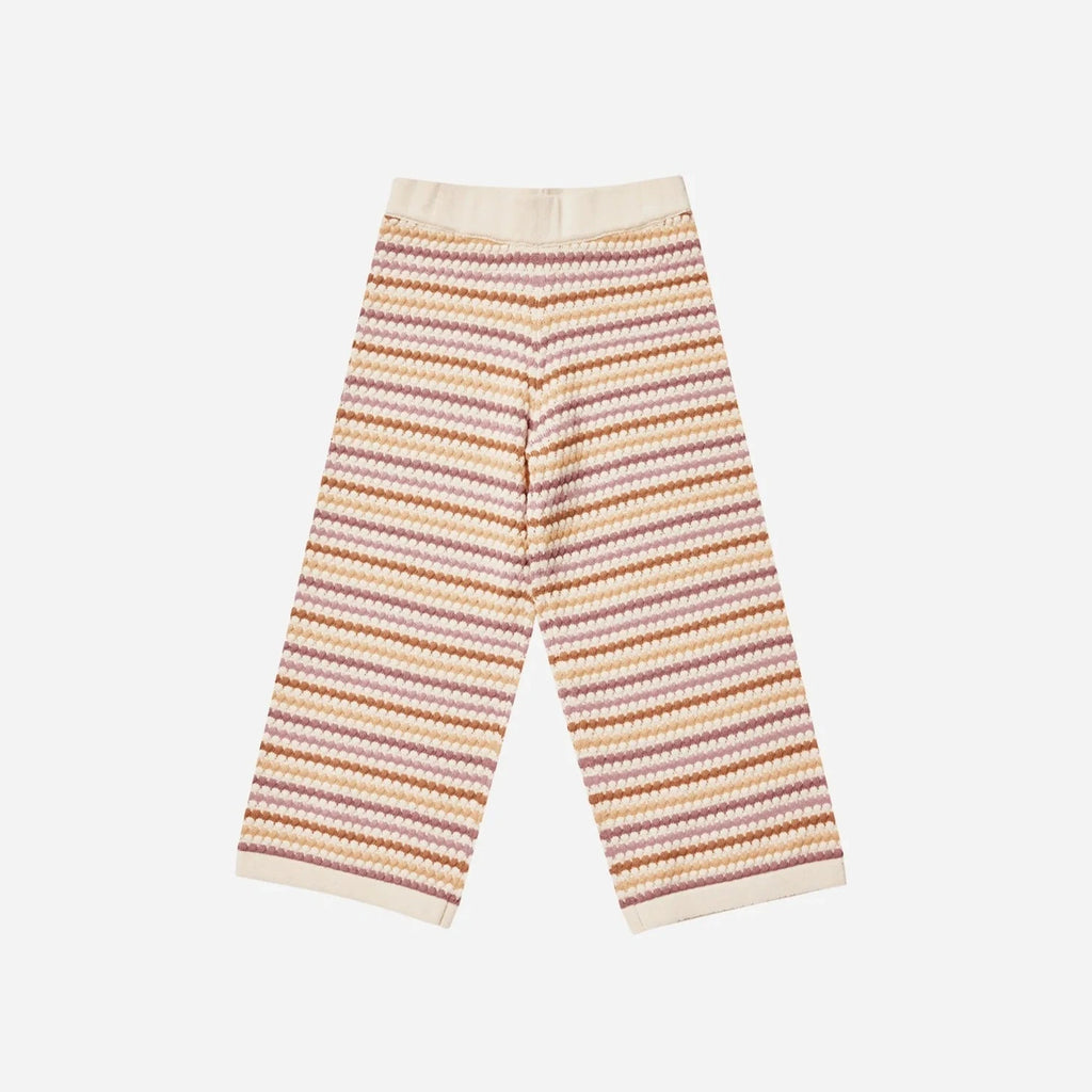Rylee + Cru Knit Wide Leg Pant || Honeycomb Stripe