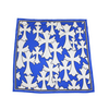 CH Blue and White All Over Print Silk Scarf CH Scarves CHROME HEARTS   