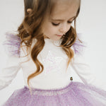 Petite Hailey Girl Frill Flower Tutu Dress Purple kids dresses Petite Hailey   