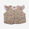 Petite Hailey Girl Flower Frill Vest Peach kids vests Petite Hailey   