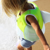 SUNNYLIFE Kids Swim Vest Shark Tribe Blue Neon Citrus