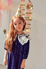 Petite Hailey Lace Collar Dress Navy - Crown Forever