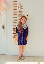 Petite Hailey Lace Collar Dress Navy - Crown Forever
