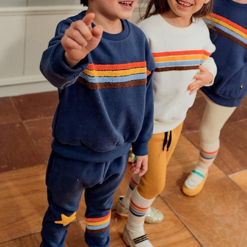 Petite Hailey Rainbow Star Sweatpants Navy kids pants Petite Hailey   