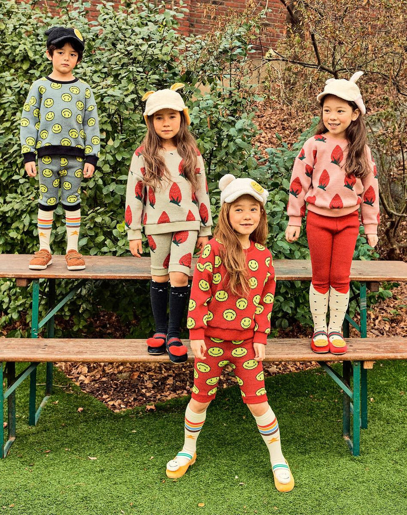 Petite Hailey Strawberry Knit Sweater Beige kids sweaters Petite Hailey   