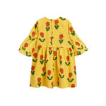 Mini Rodini Violas Woven Flared Sleeve Dress Yellow kids dresses Mini Rodini   