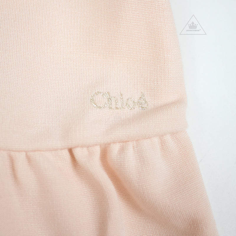 Chloé Kids Baby Long Sleeve Dress Embroidered Collar baby dresses Chloé Kids   