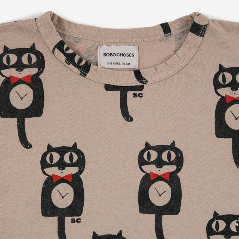 Bobo Choses Cat O'Clock All Over Long Sleeve T-Shirt