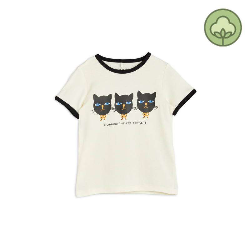 Mini Rodini Cat Triplets T-shirt Offwhite kids T shirts Mini Rodini   