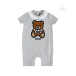 Moschino Baby Short Sleeve Romper With Collar Bear Gift Box baby rompers Moschino   