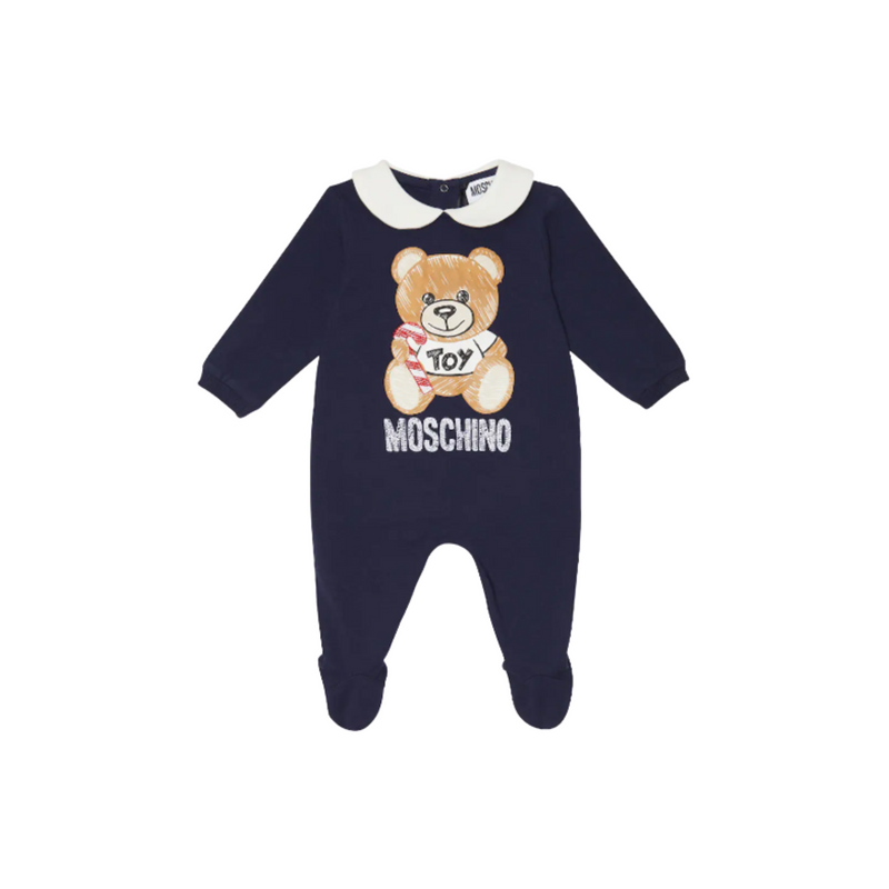 Moschino Baby Large Bear Collar Bodysuit Christmas baby onesies Moschino   