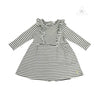 Petit Bateau Baby Girl Ls Striped Dress With Front Ruffles kids dress petit bateau   