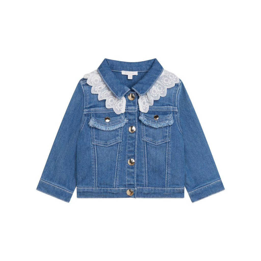 Chloé Kids Baby Girl Denim Jacket – Blue – Crown Forever