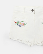 Stella McCartney Kids Girl Embroidered Flowers Denim Shorts