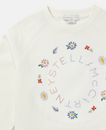 Stella McCartney Kids Girl Oversized Logo Cotton Fleece Sweatshirt kids sweatshirts Stella McCarney Kids   