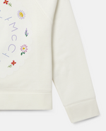 Stella McCartney Kids Girl Oversized Logo Cotton Fleece Sweatshirt kids sweatshirts Stella McCarney Kids   